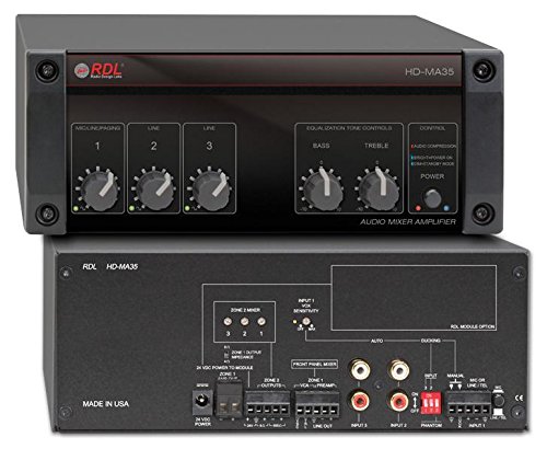 Radio Design Labs HD-MA35 35 Watt Professional Mixer Amplifier with Power Supply - Perfect for Home Theater, DJ Setup & Commercial Audio Systems