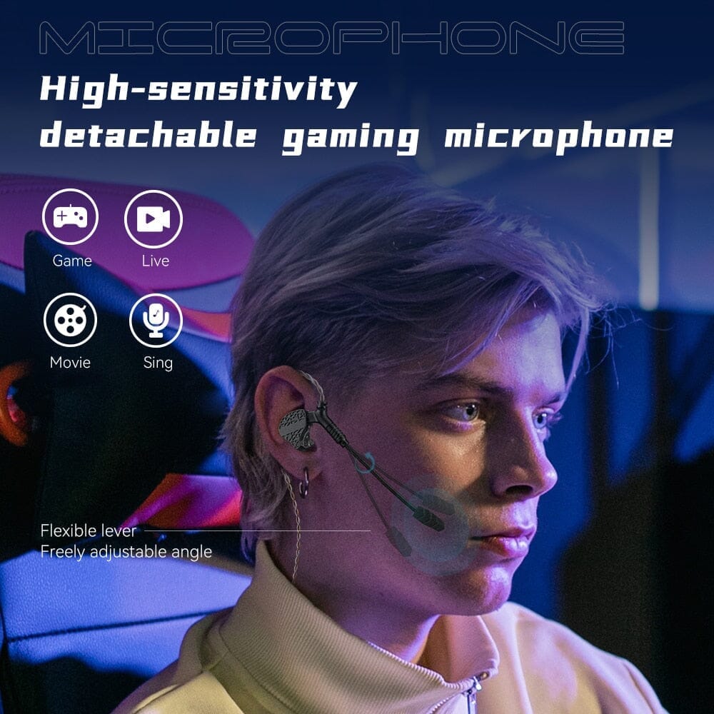 TRN Mars Triple Driver In-Ear Monitors (1DD + 1BA + 1Vibration) - HiFi Gaming Earphones with Deep Bass for PC, Mobile & Console Gaming