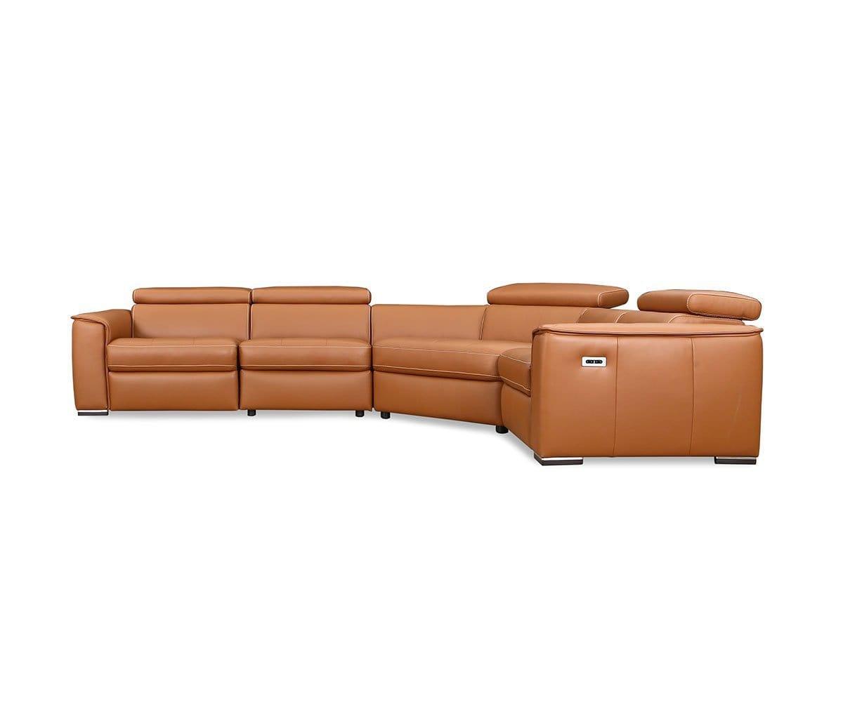 Kopervik Genuine Leather Power Reclining Sectional Sofa with USB Charging - Modern L-Shaped Couch for Living Room, Home Theater & Family Gatherings