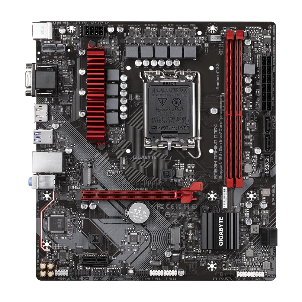 GIGABYTE B760M Gaming Motherboard for Intel LGA 1700 Socket with DDR4 Support - Perfect for Gaming PCs and High-Performance Workstations