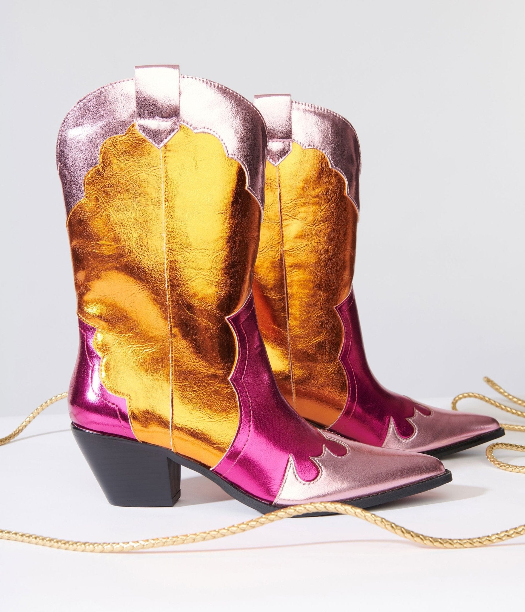Stylish Metallic Multicolor Cowboy Boots for Women - Western Fashion, Country Dance & Rodeo Events - Perfect for Parties, Concerts and Festivals