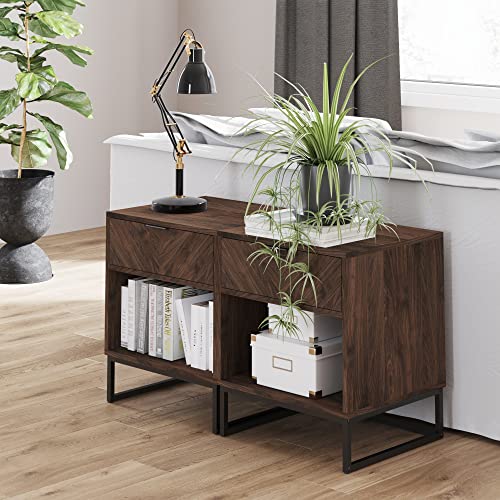 Walnut/Black - Set of 2