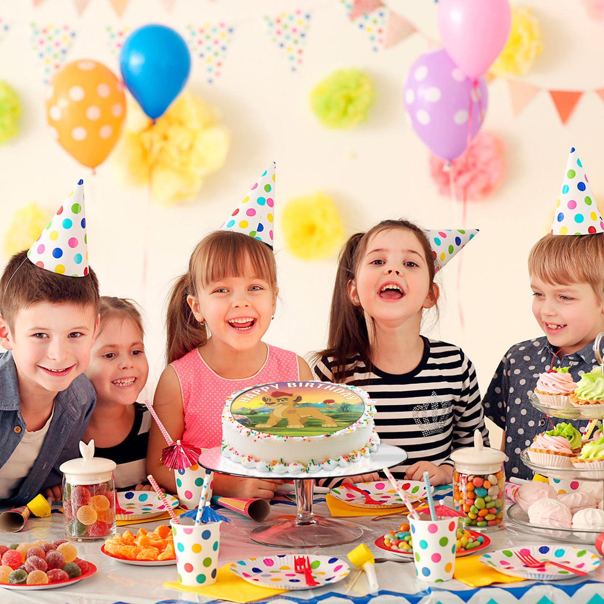 7.5 Inch Edible Cake Toppers - Brave Lion Guardians Themed Birthday Party Decorations for Cakes, Cupcakes & Desserts | Perfect for Kids Birthday Parties, Baby Showers & Special Celebrations