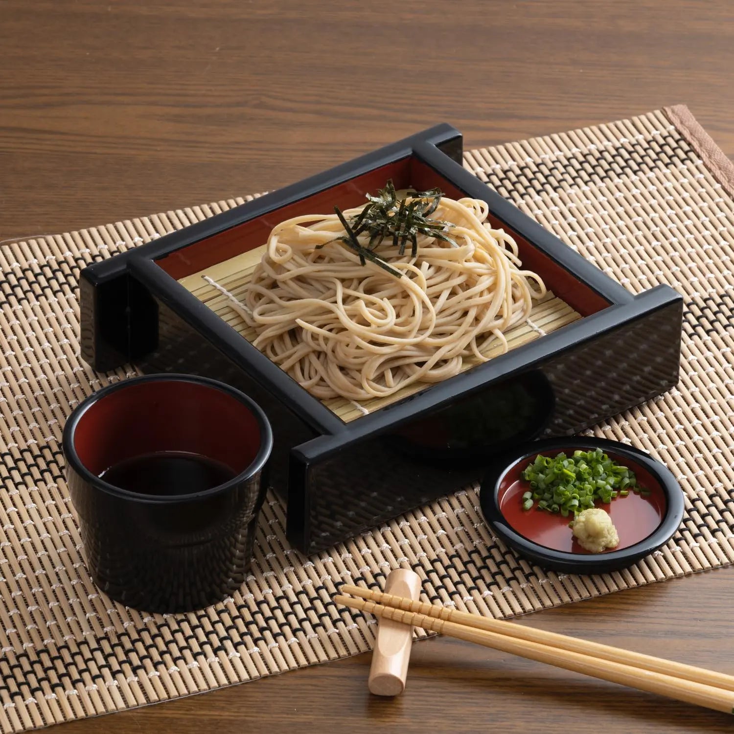 EBM ABS Resin Soba Noodle Serving Box - BPA-Free Japanese Style Noodle Bowl for Cold Soba, Udon & Ramen - Perfect for Home Dining, Restaurants & Asian Cuisine Presentation