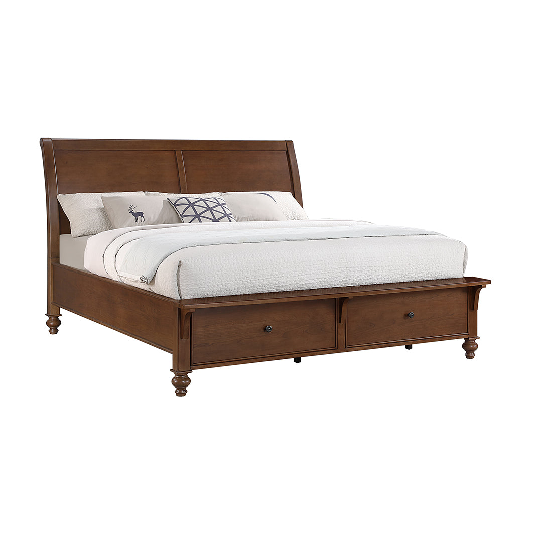 Miranda Storage Bedroom Set - Modern Wooden Bed Frame with Drawers & Nightstand - Space-Saving Furniture for Small Bedrooms, Apartments & Dorm Rooms