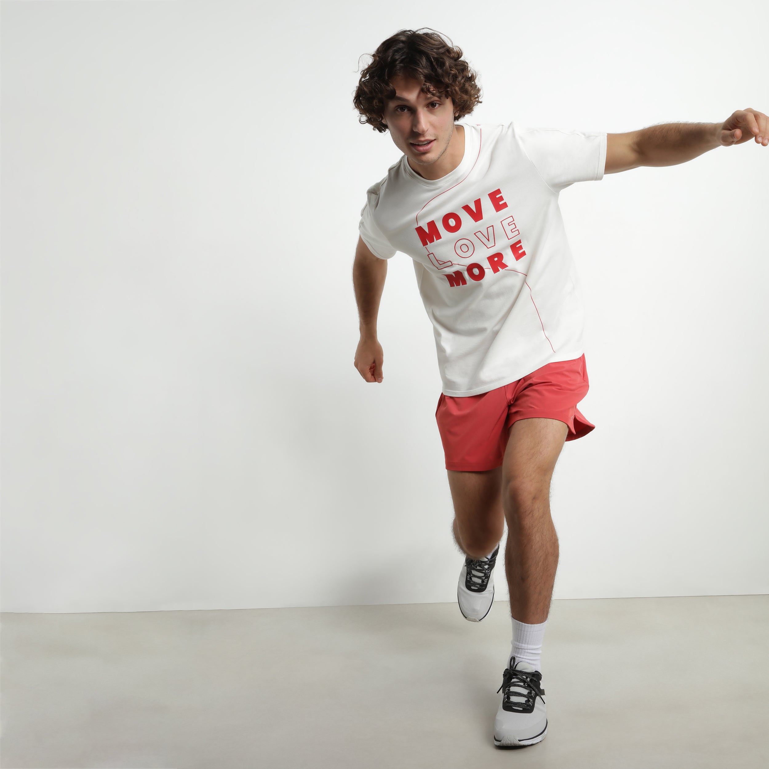 Men's Breathable Sport Shorts - Red Dim Move - Lightweight & Quick-Dry for Running, Gym & Outdoor Activities