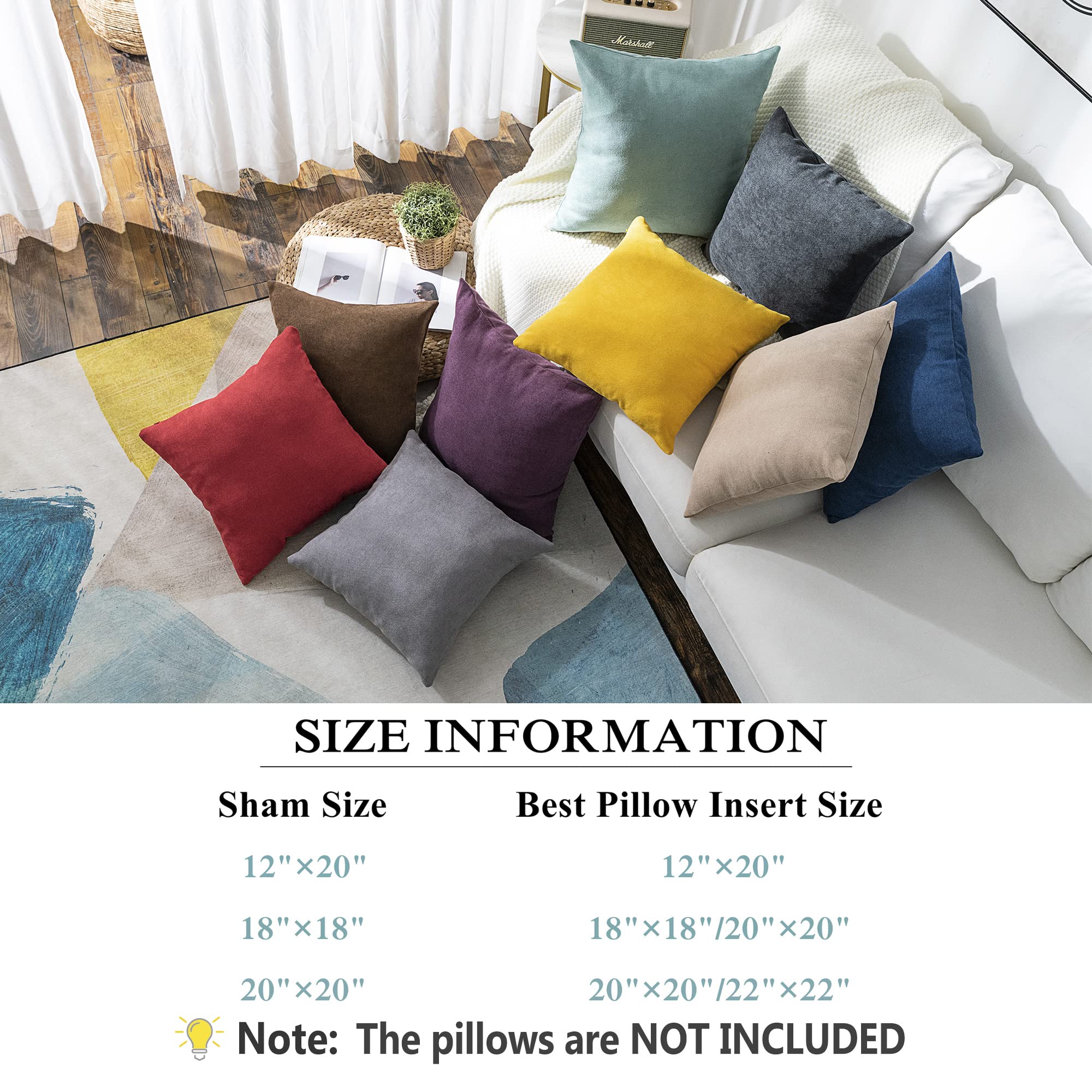 Stellhome Red Christmas Throw Pillow Covers 18x18 Inch - Soft Square Cushion Covers for Sofa, Bed, Bench - Holiday Home Decor (Pack of 2) - Perfect for Living Room, Bedroom & Seasonal Festive Decorations