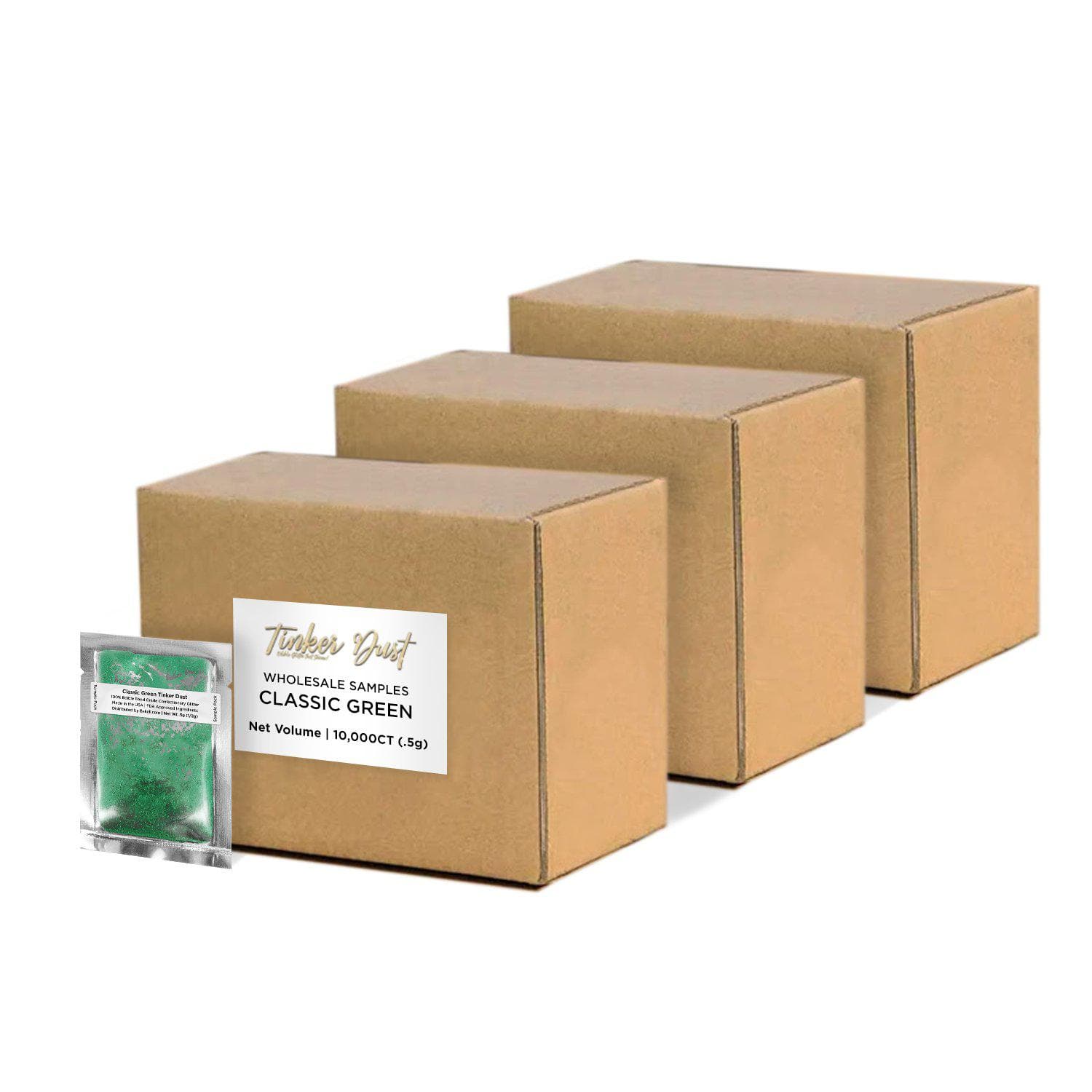 Wholesale Classic Green Tinker Dust® Glitter Sample Packs for DIY Crafts, Nail Art, Scrapbooking & Party Decorations