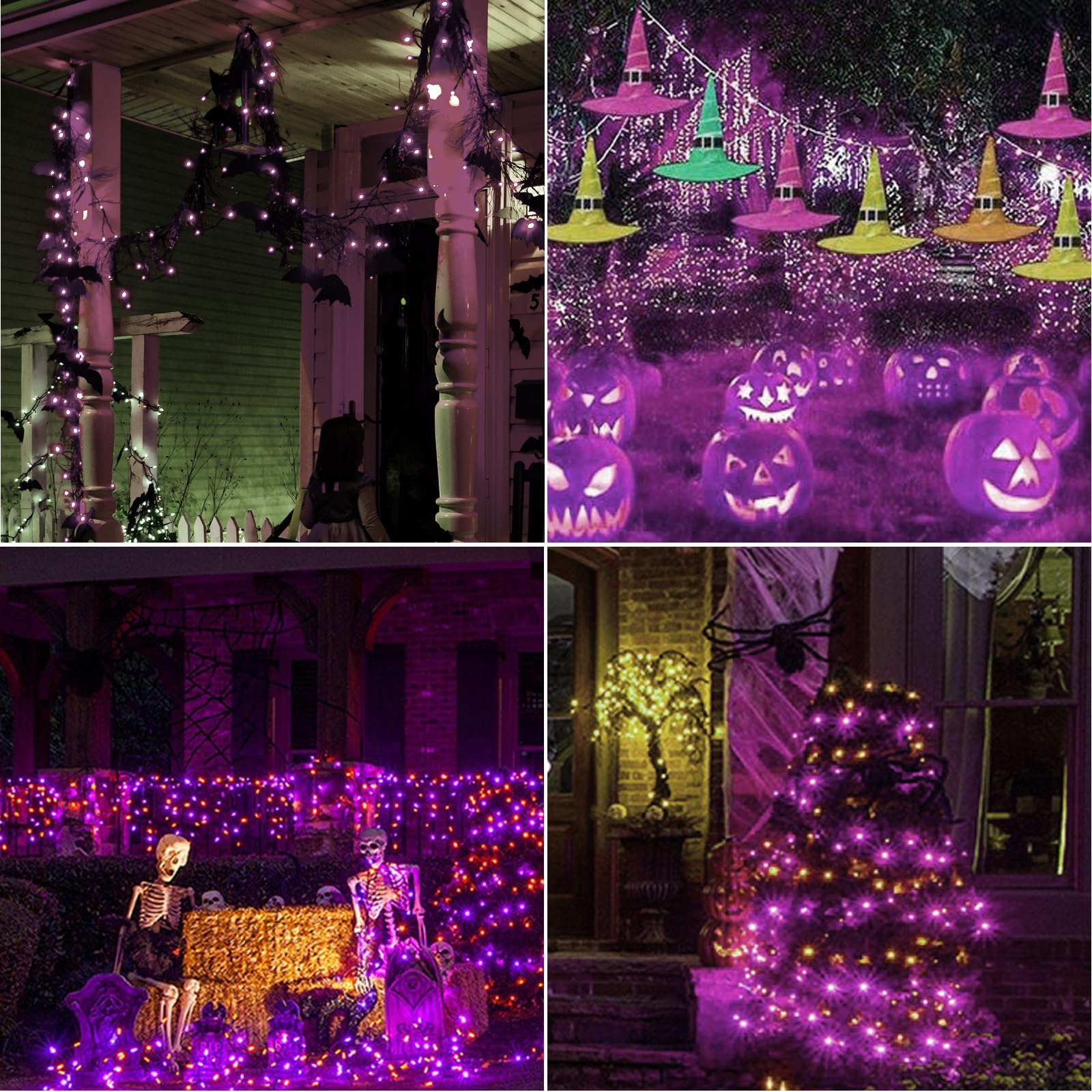 25FT Black C7 String Lights with 25 Clear Bulbs - Indoor/Outdoor Halloween & Christmas Decor - Perfect for Patio, Garden, Party, and Holiday Lighting