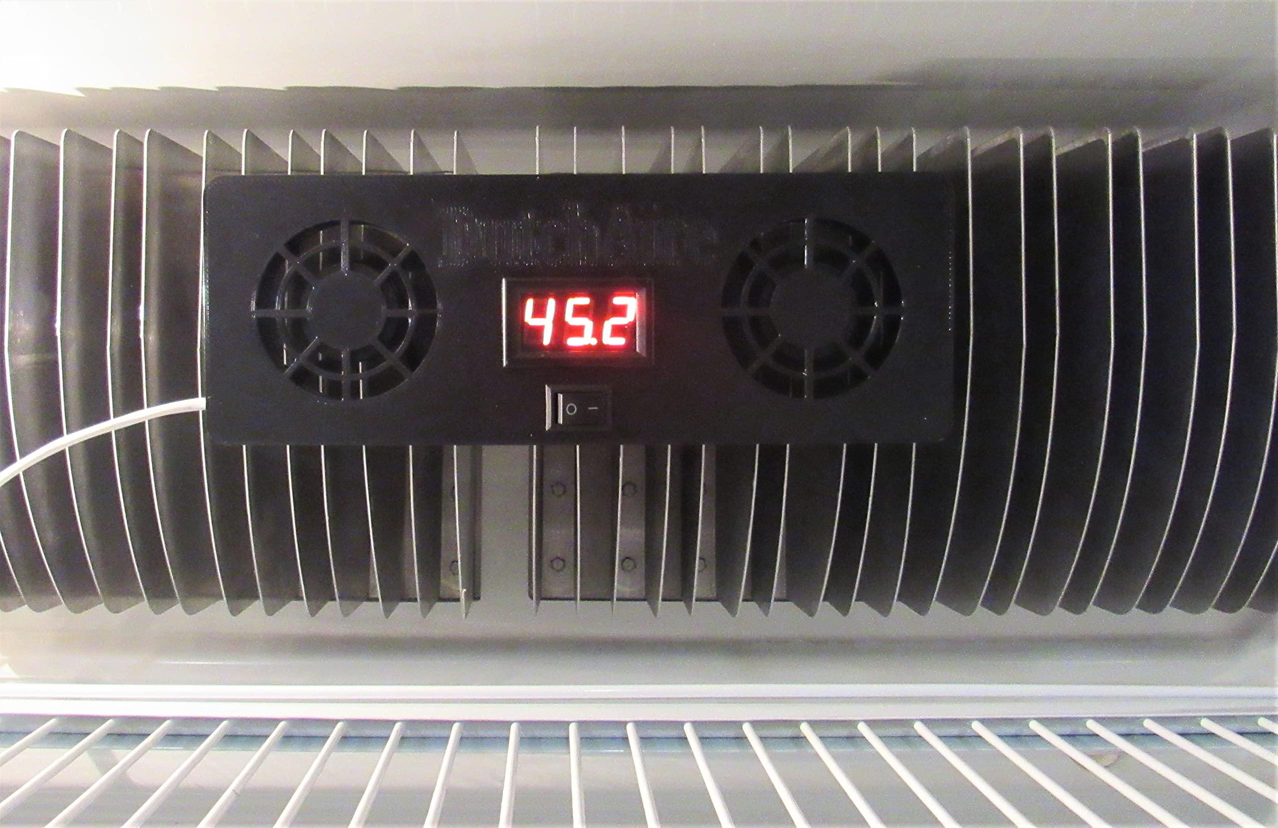 12V RV Refrigerator Cooling Fan with Digital Temperature Display - Perfect for Camper, Van, and Motorhome Fridge Cooling & Ventilation