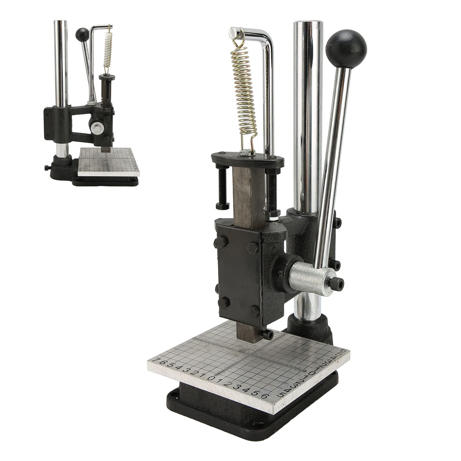 Heavy Duty Cast Iron Hand Press Machine - Manual Punch Tool for Small Parts Processing | DIY Metalworking, Jewelry Making & Craft Projects