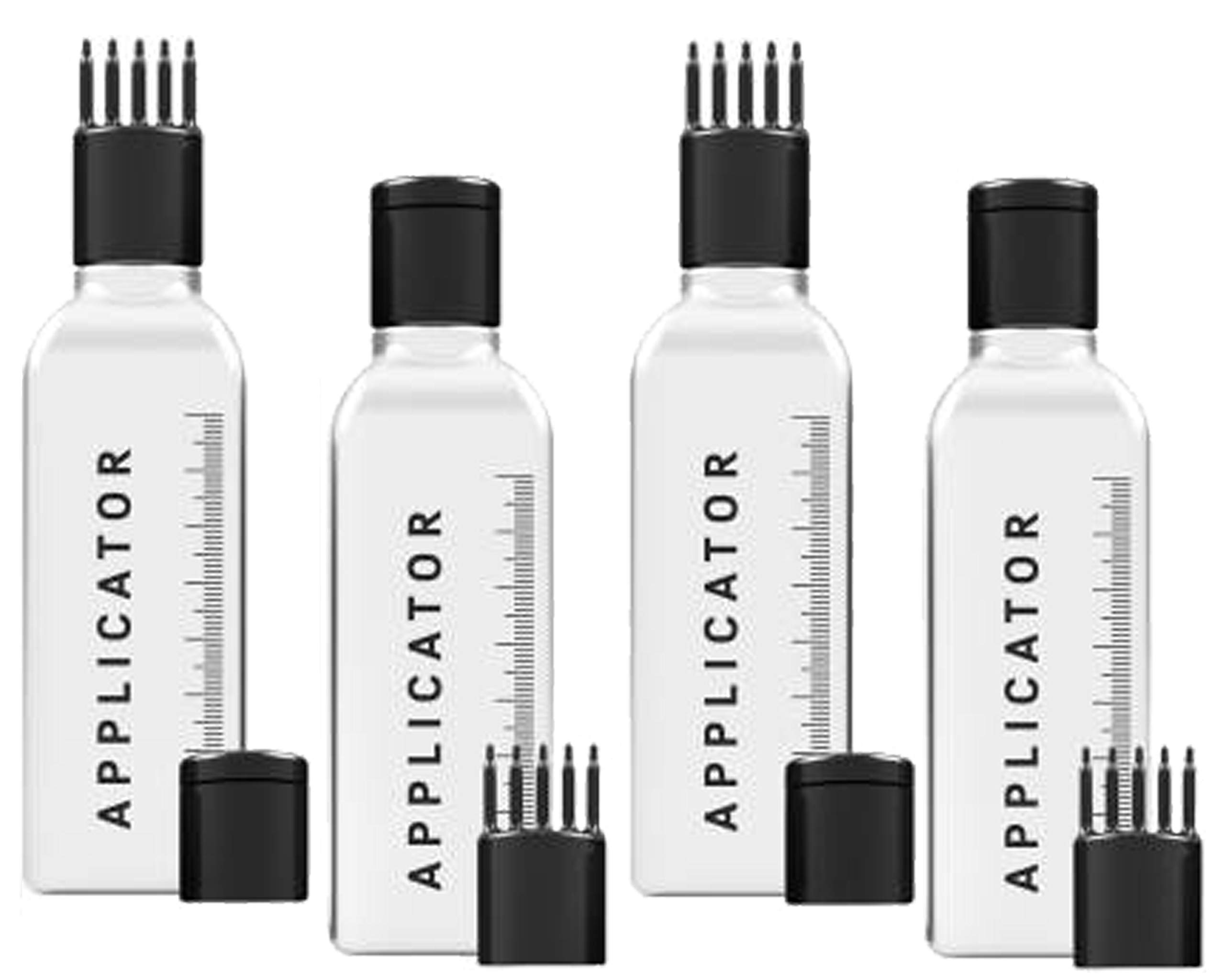 VREENY 4-Pack Hair Root Applicator Bottles with Comb Cap - Perfect for Hair Oil, Shampoo & Scalp Treatments | Easy Hair Care & Scalp Massage for Home & Salon Use