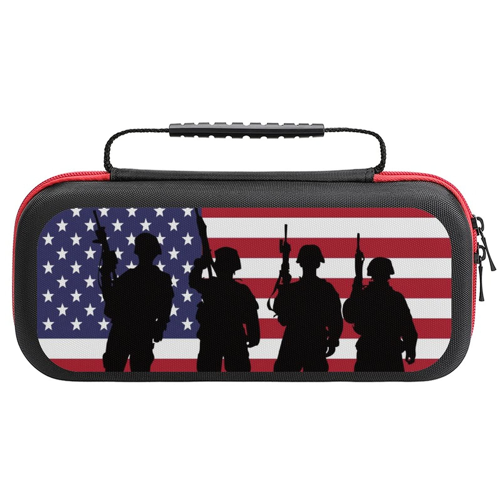 Happy Veterans Day Printed Carrying Case for Nintendo Switch Lite & Accessories - Durable Travel Storage Bag for Gaming On The Go | Perfect for Commuting, Traveling, and Protecting Your Console