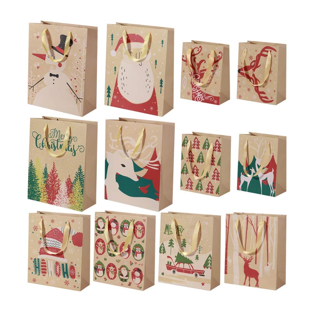 24pcs Kraft Paper Gift Bags with Handles - Eco-Friendly Party Favor Bags for Christmas, Birthday, Baby Shower & Wedding - Small Brown Paper Bags for Candy, Cookies, Gifts & Party Favors