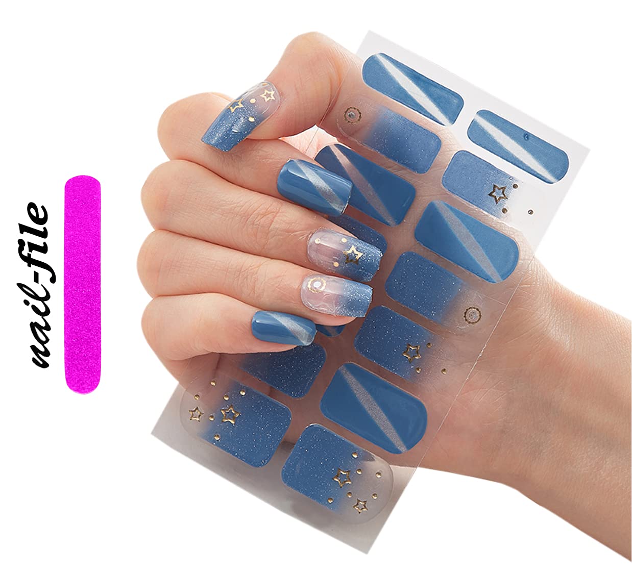 3D Nail Stickers for Women & Girls - Waterproof Glitter Luxury DIY Nail Art Stickers, Self-Adhesive Peel Off Fake Nails (14 Pieces) - Perfect for Parties, Weddings, and Special Occasions