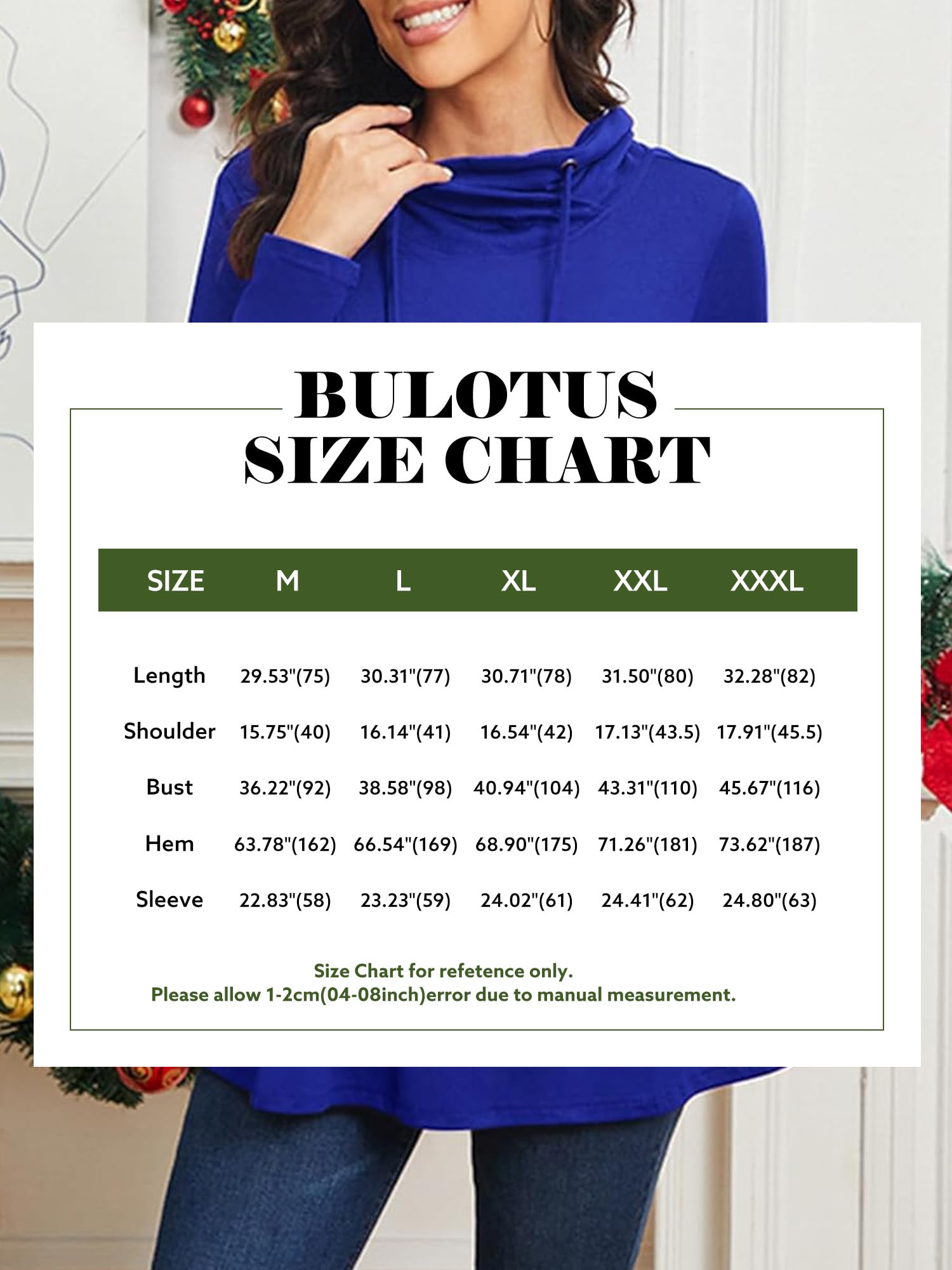 Bulotus Women's Long Sleeve Cowl Neck Tunic Top with Pockets - Stylish Casual Blouse for Work, Date Night & Fall Outfits | Comfortable Loose Fit T-Shirt for Everyday Wear