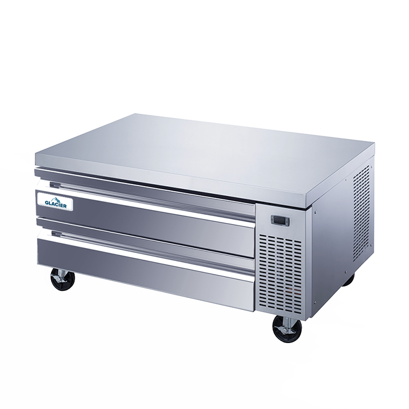 Glacier 52-Inch Stainless Steel Refrigerated Chef Base with 2 Storage Drawers - Perfect for Commercial Kitchens, Restaurants & Food Prep Stations