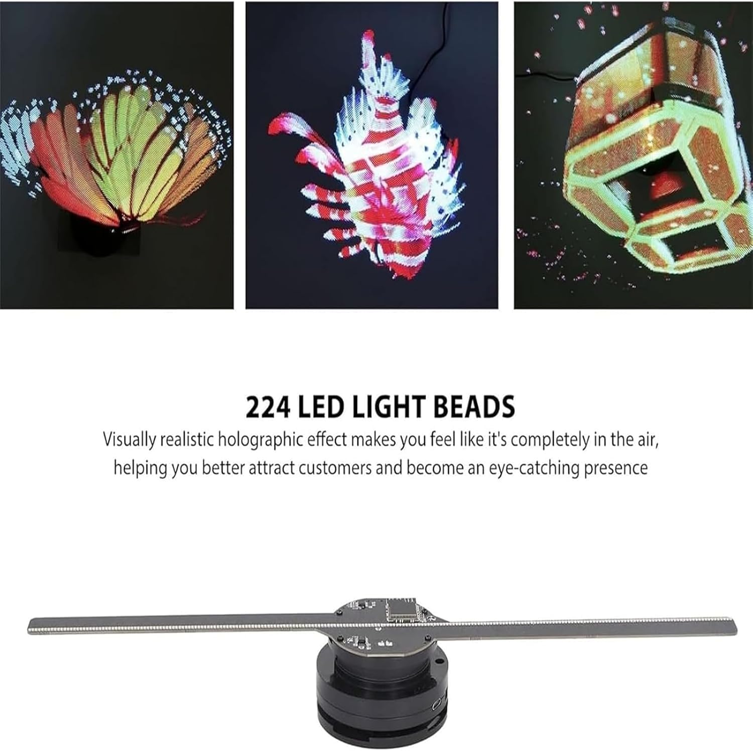 3D Holographic LED Fan Projector - Christmas Tree Hologram Display with 360° Rotation for Home, Office & Party Decor (1pc) - Perfect for Holiday Decorations, Gift Giving & Event Visual Effects