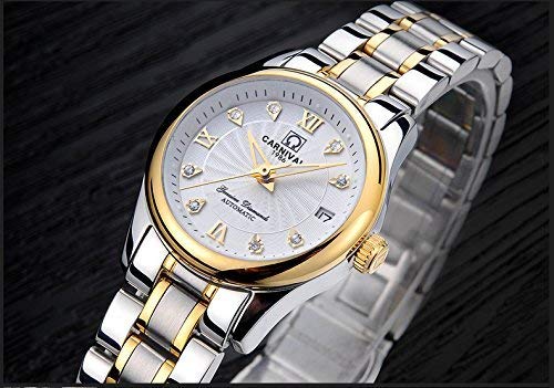 MASTOP Women's Rose Gold Automatic Wrist Watch - Stainless Steel Analog Dress Watch with Crystal Accents for Ladies | Perfect for Office, Party & Formal Occasions
