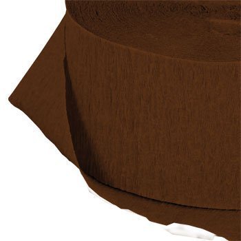 Greenbrier 4 Rolls Brown Crepe Paper Streamers (290 Feet Total) - USA Made - Perfect for Party Decorations, DIY Crafts & Gift Wrapping