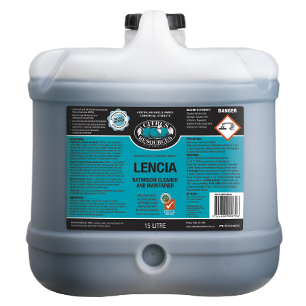 Citrus Resources Lencia Bathroom Cleaner & Maintainer | All-Natural Bathroom Cleaning Solution | Removes Soap Scum, Hard Water Stains | Perfect for Showers, Tubs, Tiles & Sinks