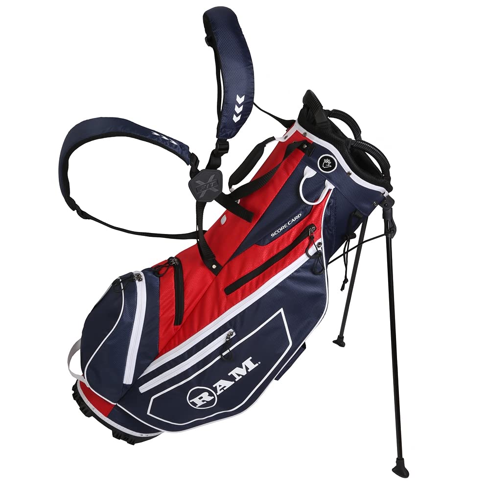 Ram Golf FX Lightweight Stand Carry Bag - Durable & Ergonomic Design for Easy Transport and Storage, Perfect for Weekend Golfers and Practice Sessions