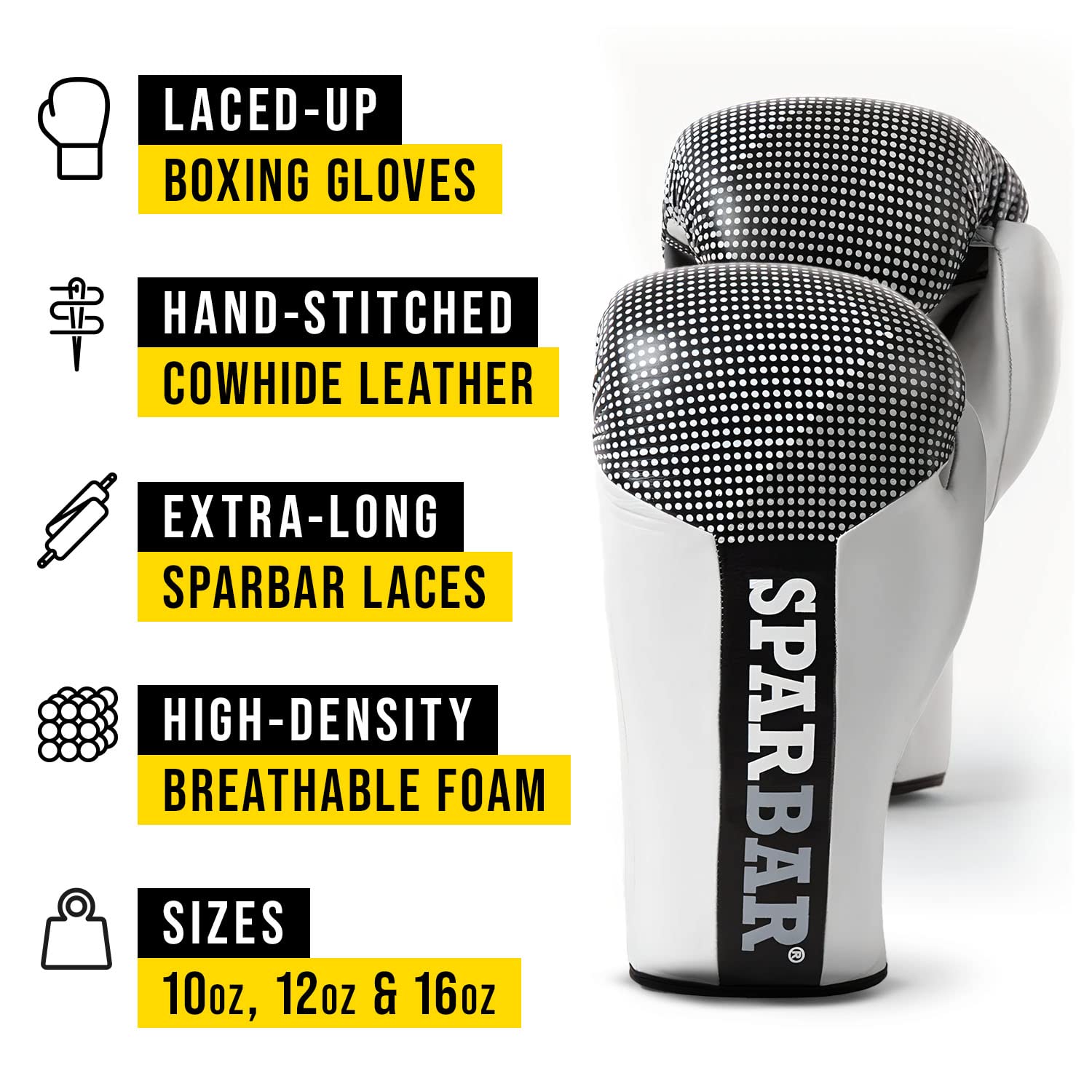 Premium SB1 Laced Boxing Gloves - 100% Genuine Leather Sparring Gloves for Punching Bag Training, Heavy Bag Workouts & MMA - Professional Boxing Equipment with Wrist Support for Kickboxing, Muay Thai, Boxing & Fitness Training (Ideal for Gym, Home Workouts & Martial Arts Practice)
