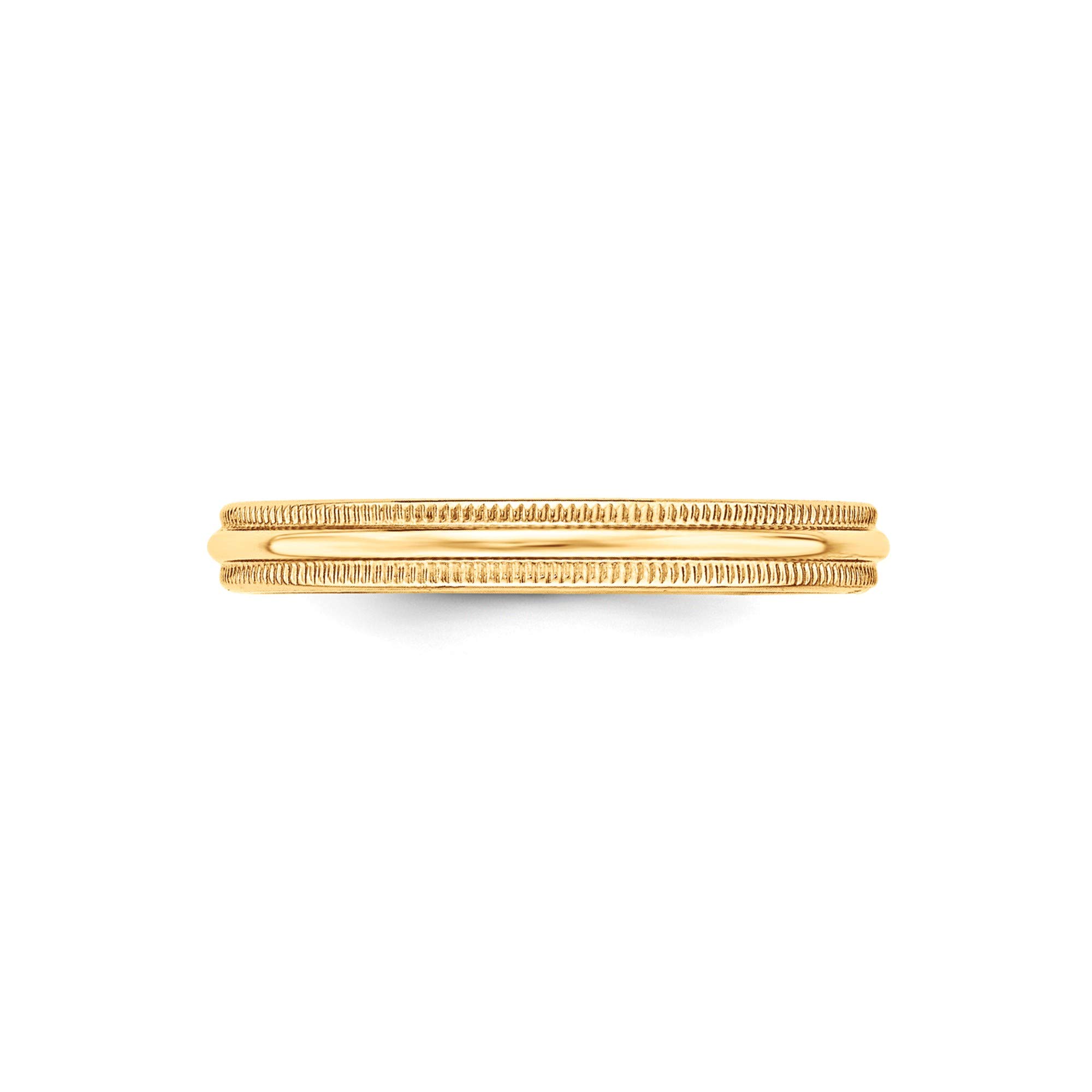 14k Yellow Gold 3mm LTW Milgrain Band - Size 11 - Elegant Wedding Ring