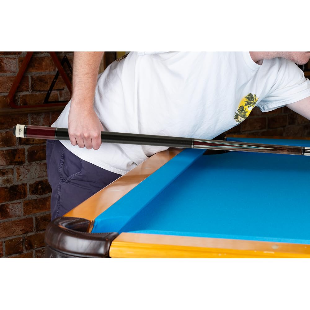 Premium Grey & Purpleheart Inlaid Billiards Pool Cue Stick - Professional Tournament Quality - Perfect for Home Game Rooms, Bars, and Competitive Play