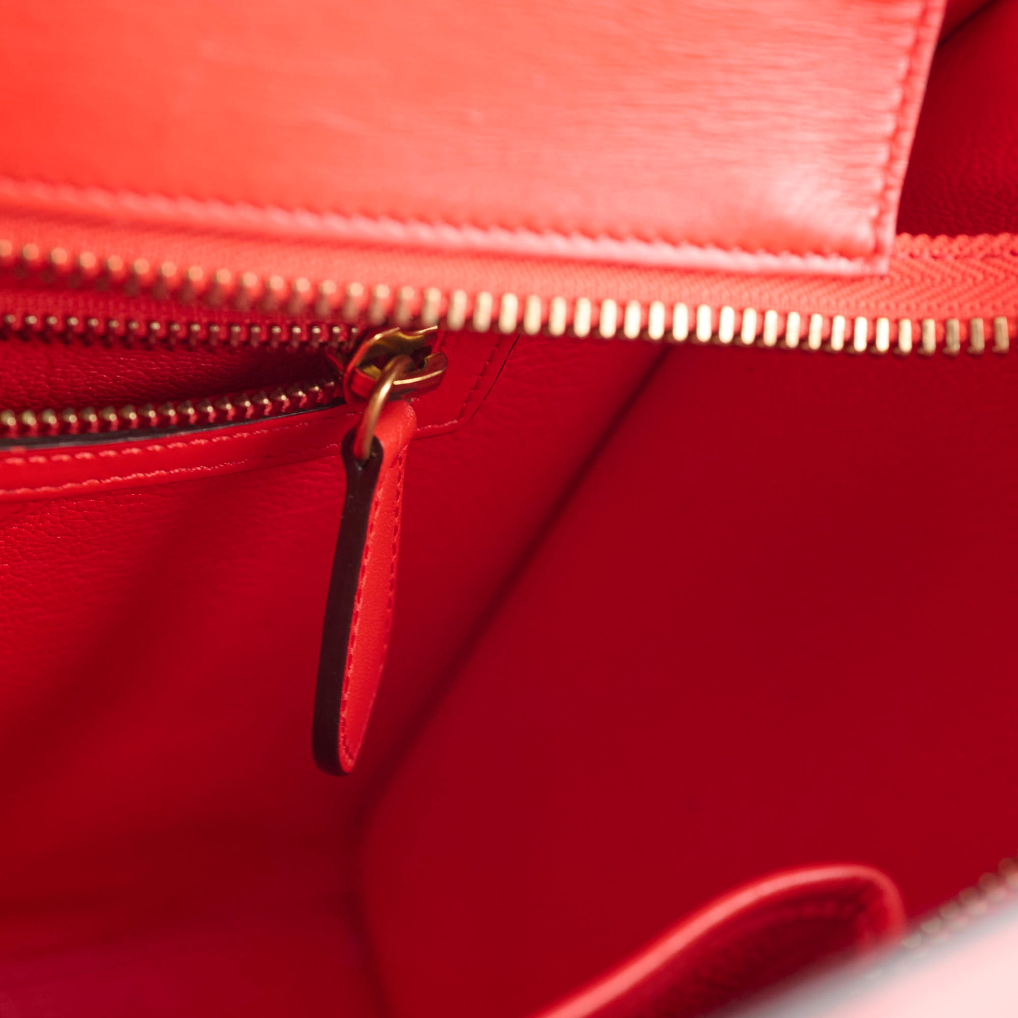 Celine Luggage Micro Handbag in Red | Genuine Leather Crossbody Bag for Women | Perfect for Work, Travel & Everyday Use