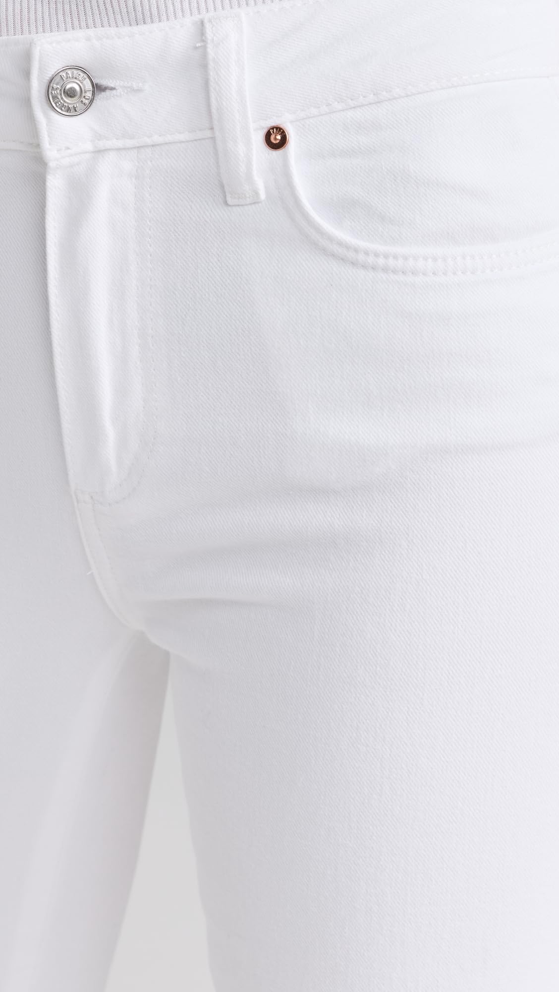 PAIGE Women's White Noise Grand Hem Jeans - High Waist Slim Fit Stretch Denim for Casual Wear & Night Out