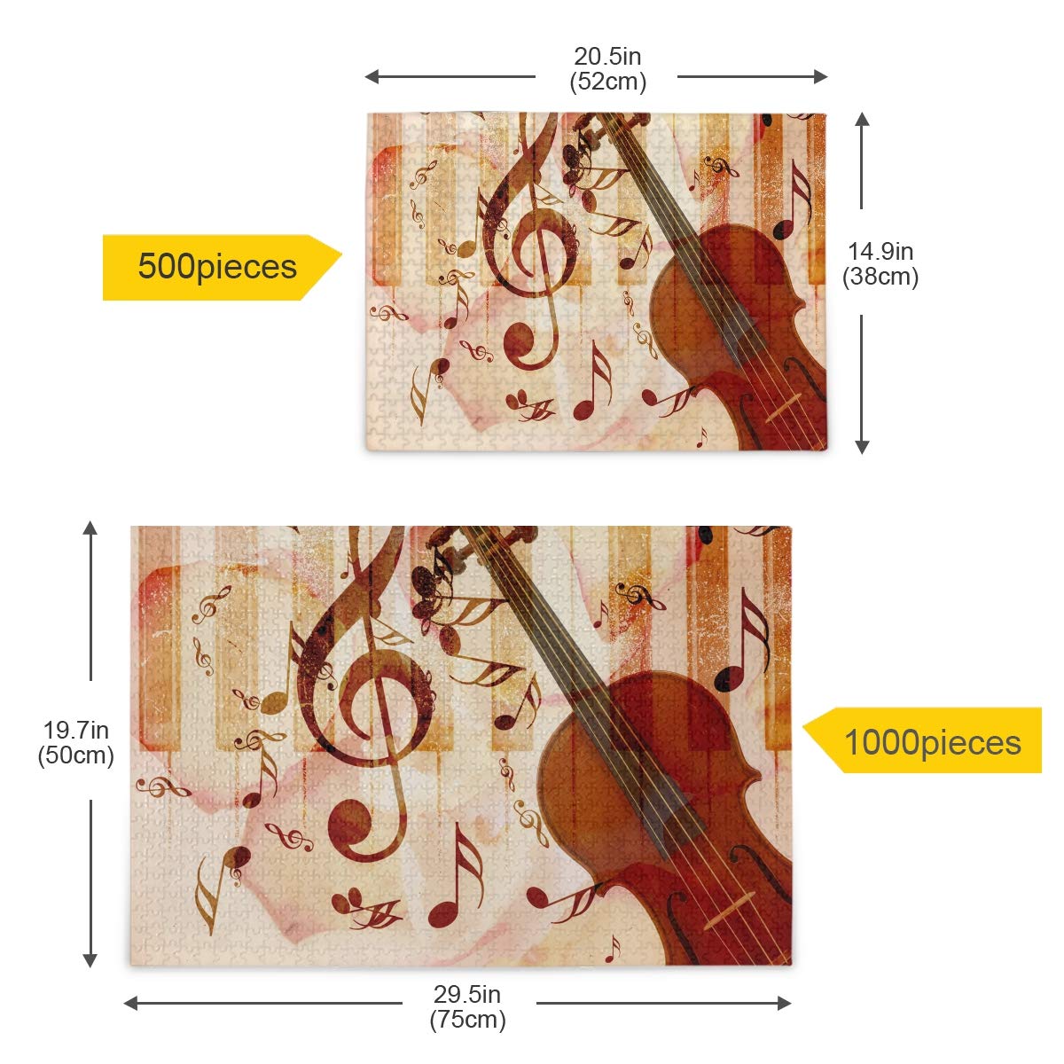 ALAZA 500-Piece Jigsaw Puzzle for Adults - Music Theme with Piano Keys & Violin - Buffalo Games - Perfect for Relaxation, Stress Relief & Home Decor