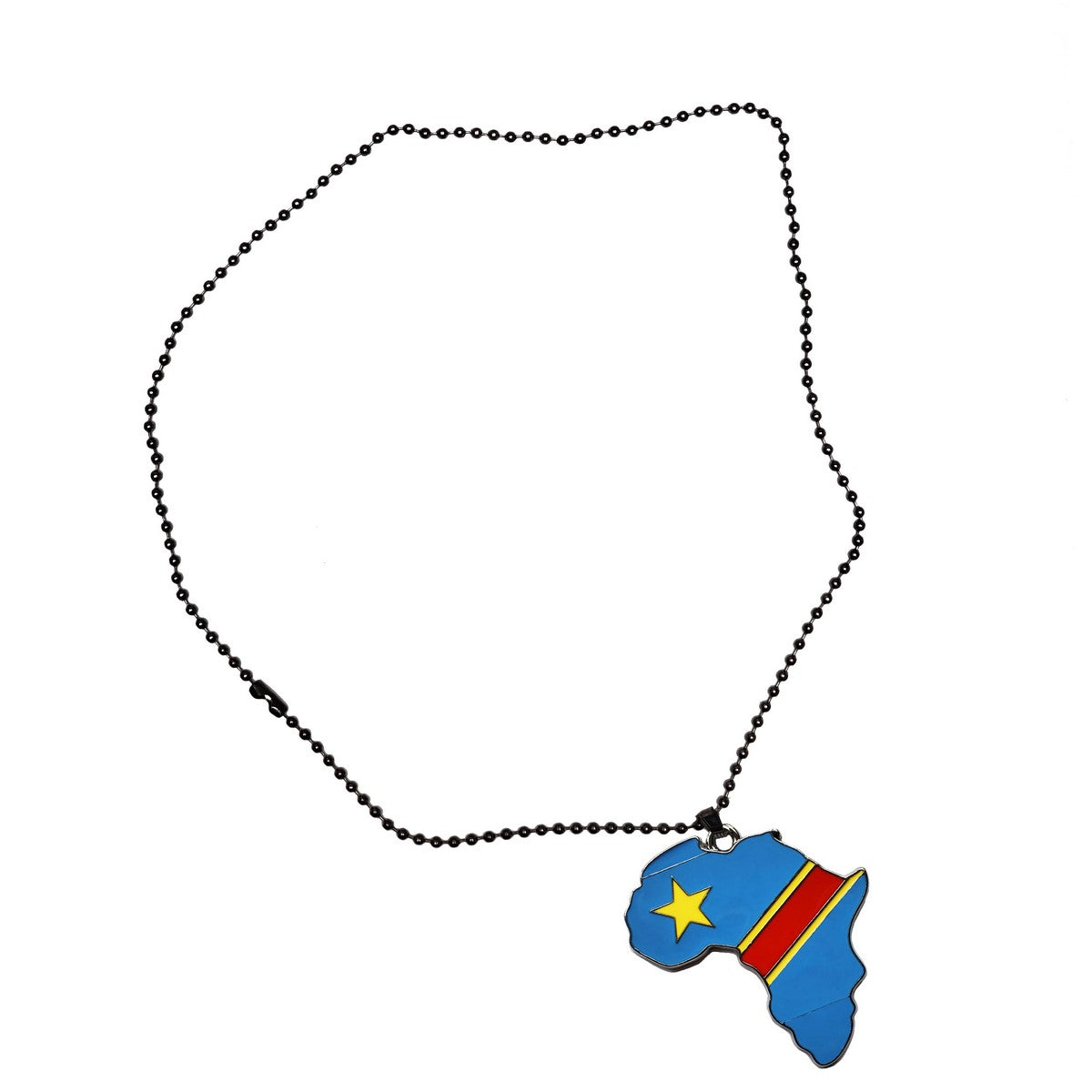 Democratic Republic of Congo Flag Pendant Necklace - African Map Charm Chain Jewelry for Patriotic Pride & Cultural Celebration - Perfect for Independence Day, Heritage Events & African Pride Gifts