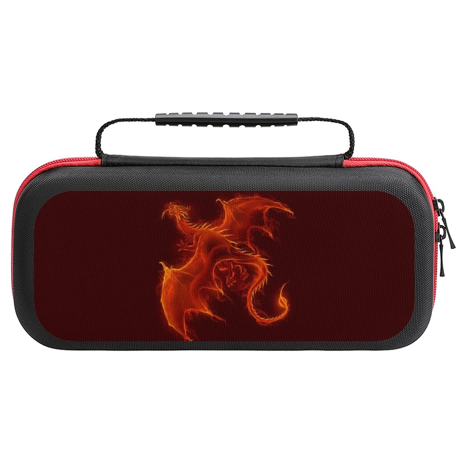 Durable Nintendo Switch Lite Carrying Case with Flying Fire Dragon Print - Portable Travel Storage Bag for Switch Lite & Accessories - Perfect for Gaming On-The-Go, Commuting, and Travel Protection