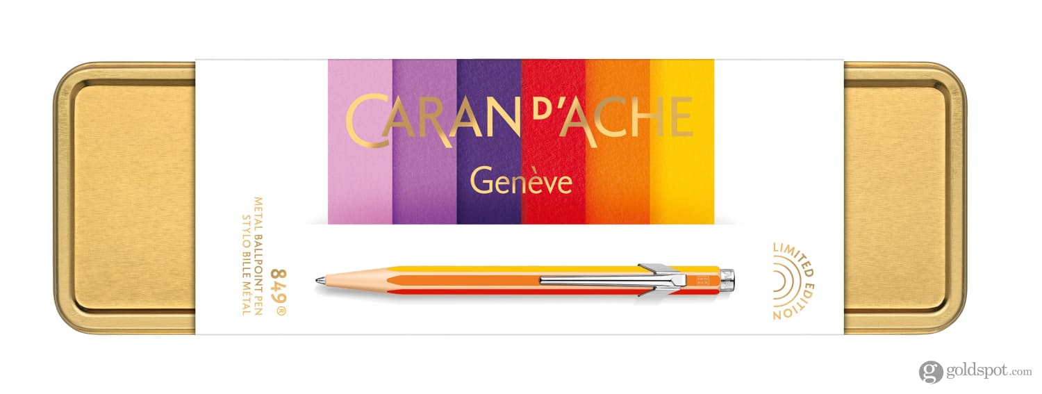 Caran D'ache 849 Color Treasure Ballpoint Pen Set - Vibrant Yellow, Red & Pink Ink Pens for Writing, Journaling & Gift Giving | Premium Swiss Made Pens for Office, School & Artistic Use