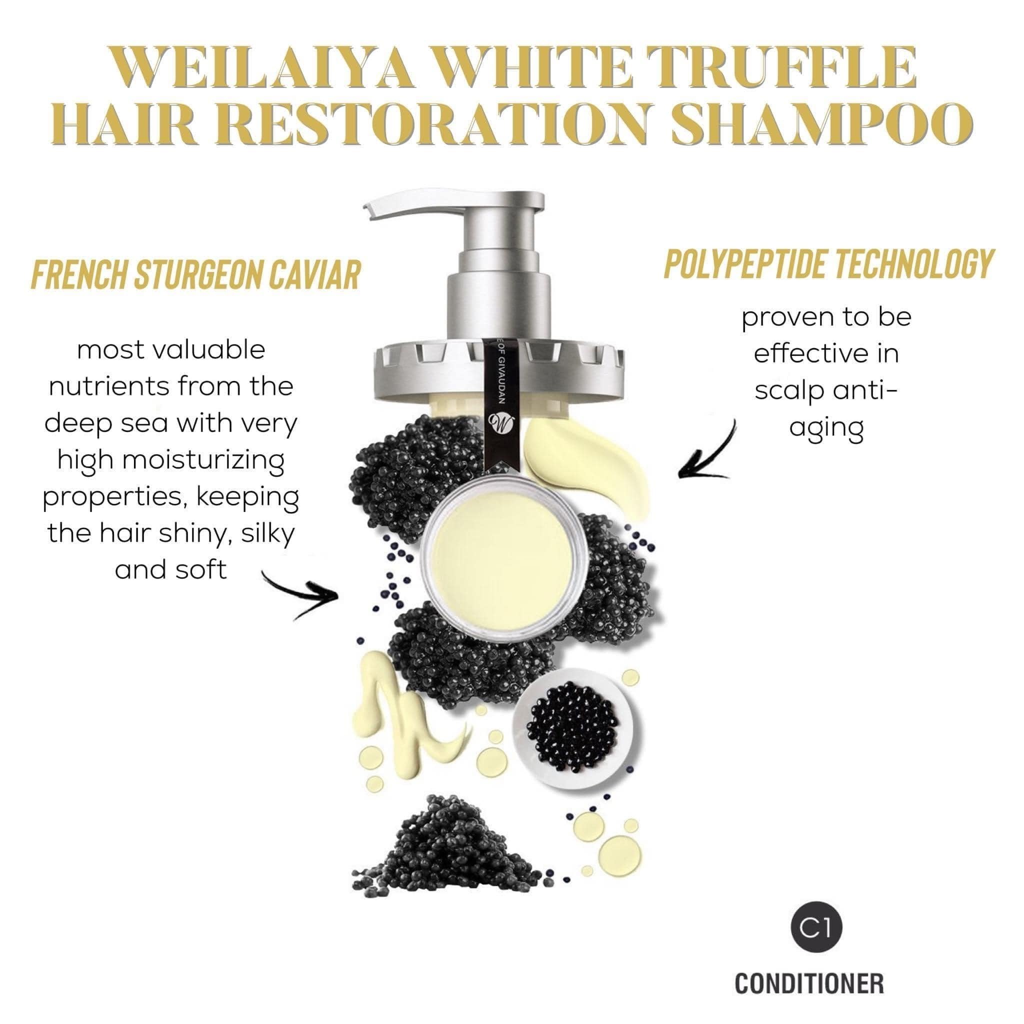 Weilaiya Truffle Shampoo and Hair Mask Set with Free Rose Essence Hair Oil - Sulfate-Free Hair Care for Dry, Damaged Hair - Salon Quality Treatment for Shine & Repair at Home