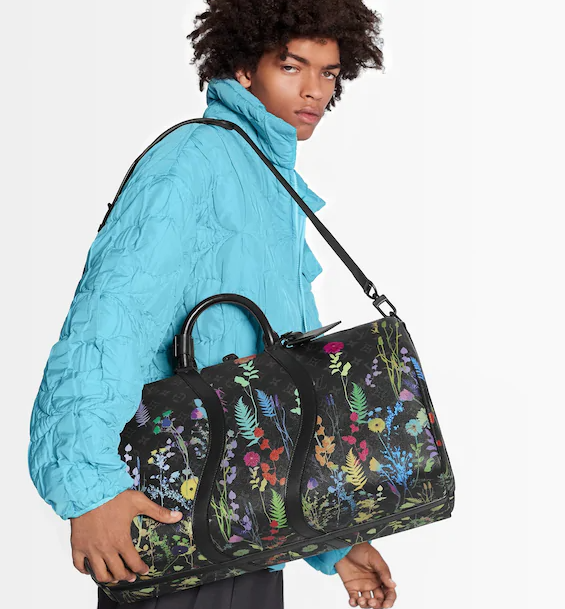 LV Keepall Bandouliere 50 Monogram Eclipse Foliage Travel Duffle Bag - Stylish Carry-On Luggage for Men & Women, Perfect for Weekend Getaways & Business Trips
