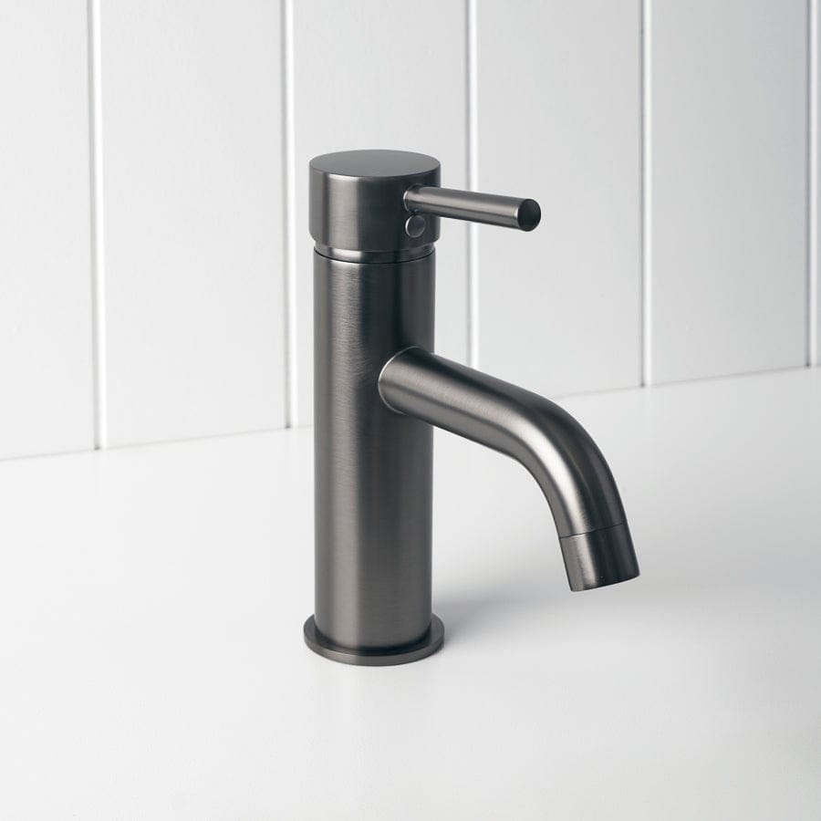 Sydney Short Basin Mixer Tap in Gunmetal Finish - Modern Bathroom Faucet for Sink Vanity, Powder Room & Guest Bathroom