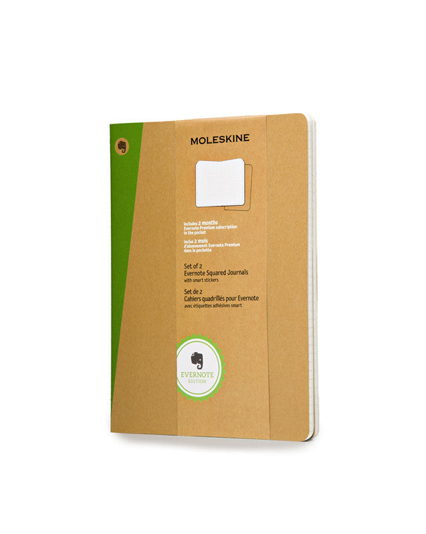 Moleskine Evernote Smart Notebook with Stickers - 2-Pack Journal Set for Note Taking, Planning & Creative Writing | Perfect for Work, School & Travel Organization