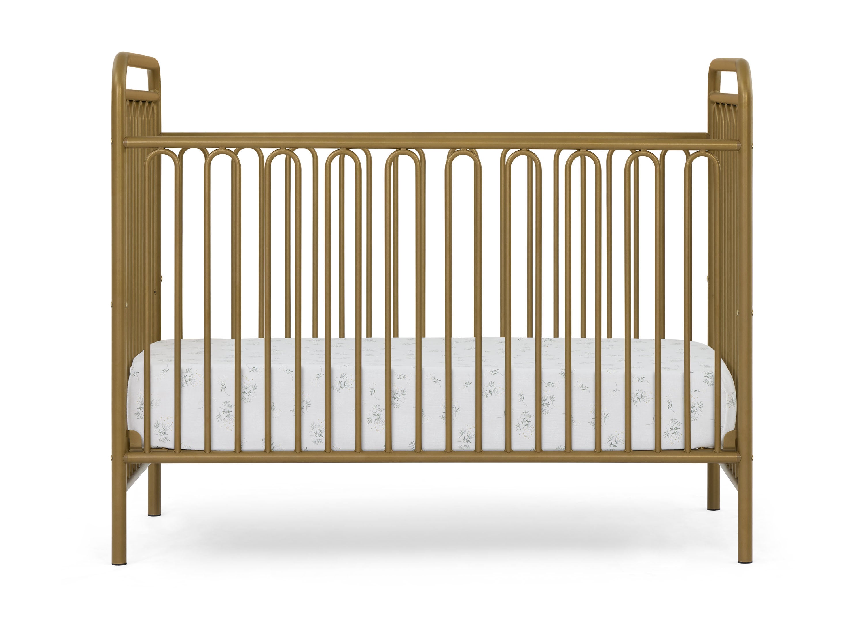 Darcy 4-in-1 Convertible Metal Baby Crib - Toddler Bed, Daybed & Full-Size Bed Conversion - Modern Nursery Furniture for Newborns to Teens (White) | Perfect for Small Spaces & Growing Families