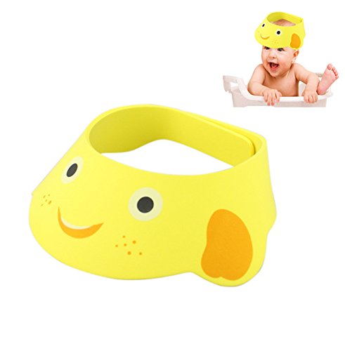 Futaba Baby Shower Bath Protect Soft Cap - Yellow | Waterproof Infant Bathing Hat for Newborns & Toddlers | Perfect for Bath Time, Swimming & Hair Protection