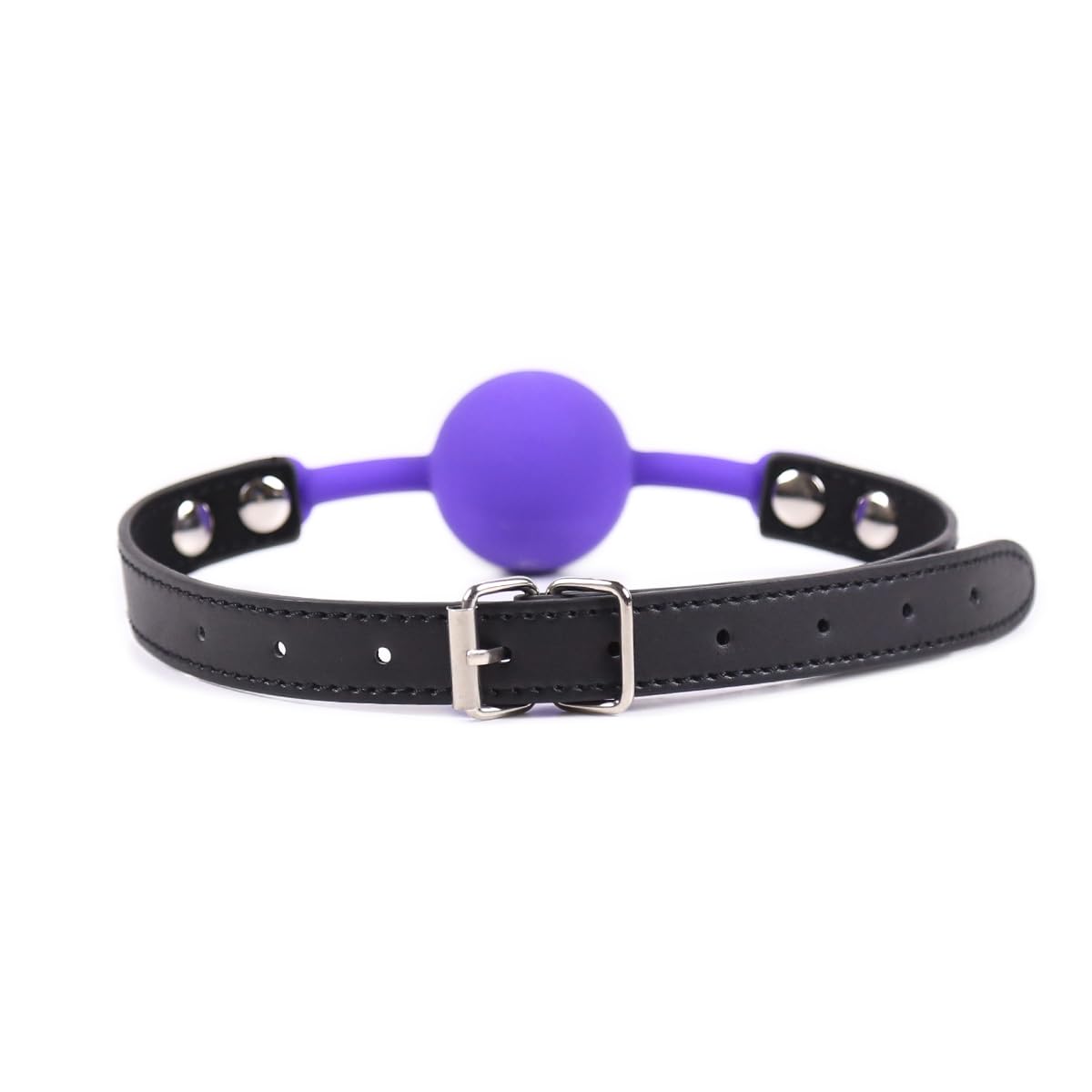 Premium Open Mouth Silicone Ball Gag for BDSM Bondage & Adult Play - Comfortable Breathable Sex Toy for Roleplay & Sensory Restraint (Purple) - Perfect for Couples' Bedroom Games & Kink Exploration