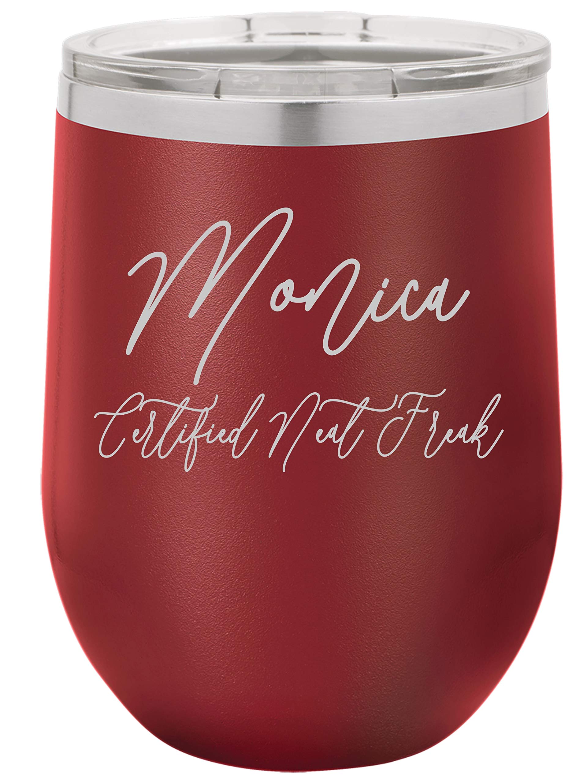 Personalized 12oz Double Wall Vacuum Insulated Wine Tumbler - Stainless Steel Travel Mug for Hot & Cold Drinks - Perfect for Gifts, Parties, and Outdoor Activities (Crimson)