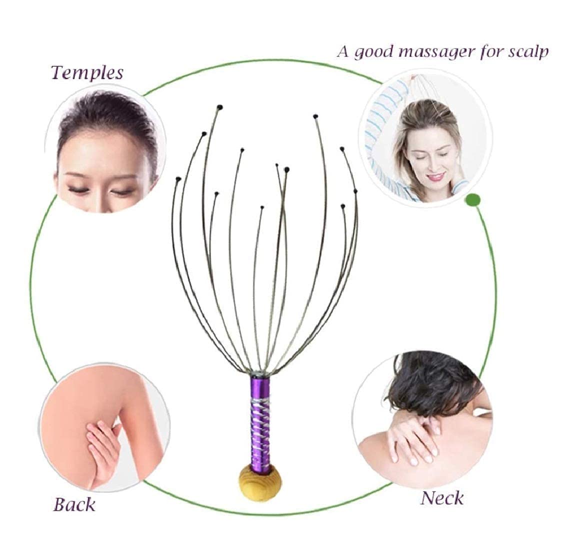 Stainless Steel Lice Comb & Head Massager Set for Effective Lice Treatment - 2-Piece Scalp Care Kit for Kids & Adults - Perfect for Home Use and Salon Treatments