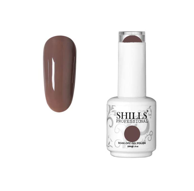SHILLS Professional UV LED Soak Off Gel Nail Polish - Long Lasting Brown Gel Polish (15ml, #087) for Salon & Home Manicures, Perfect for Nail Art & DIY Nail Designs