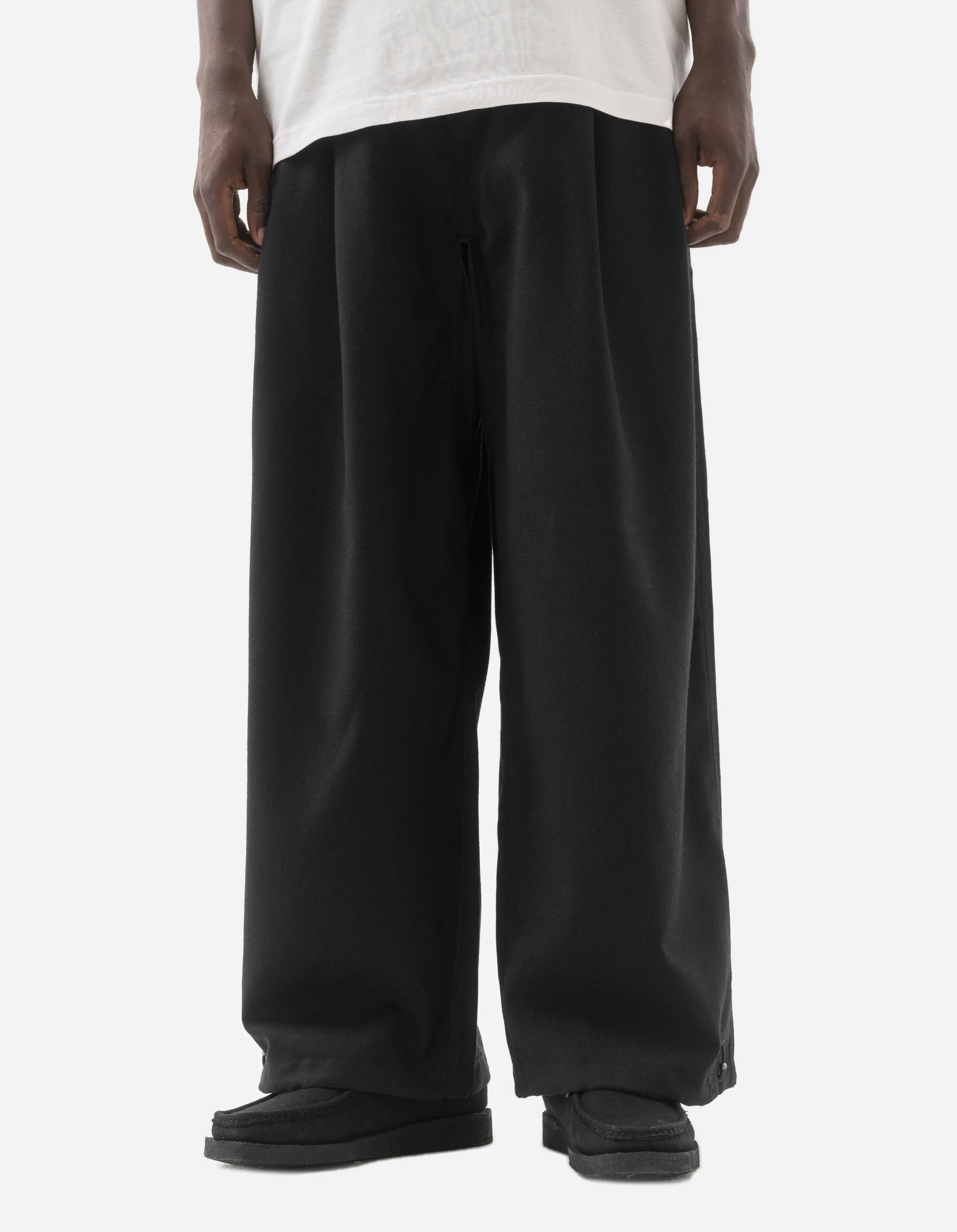 6058 Asymmetrical Wool Pleated Pants for Women - High Waist Office Pants, Professional Work Trousers, Winter Warm Dress Pants - Perfect for Business Casual, Office Wear & Winter Fashion