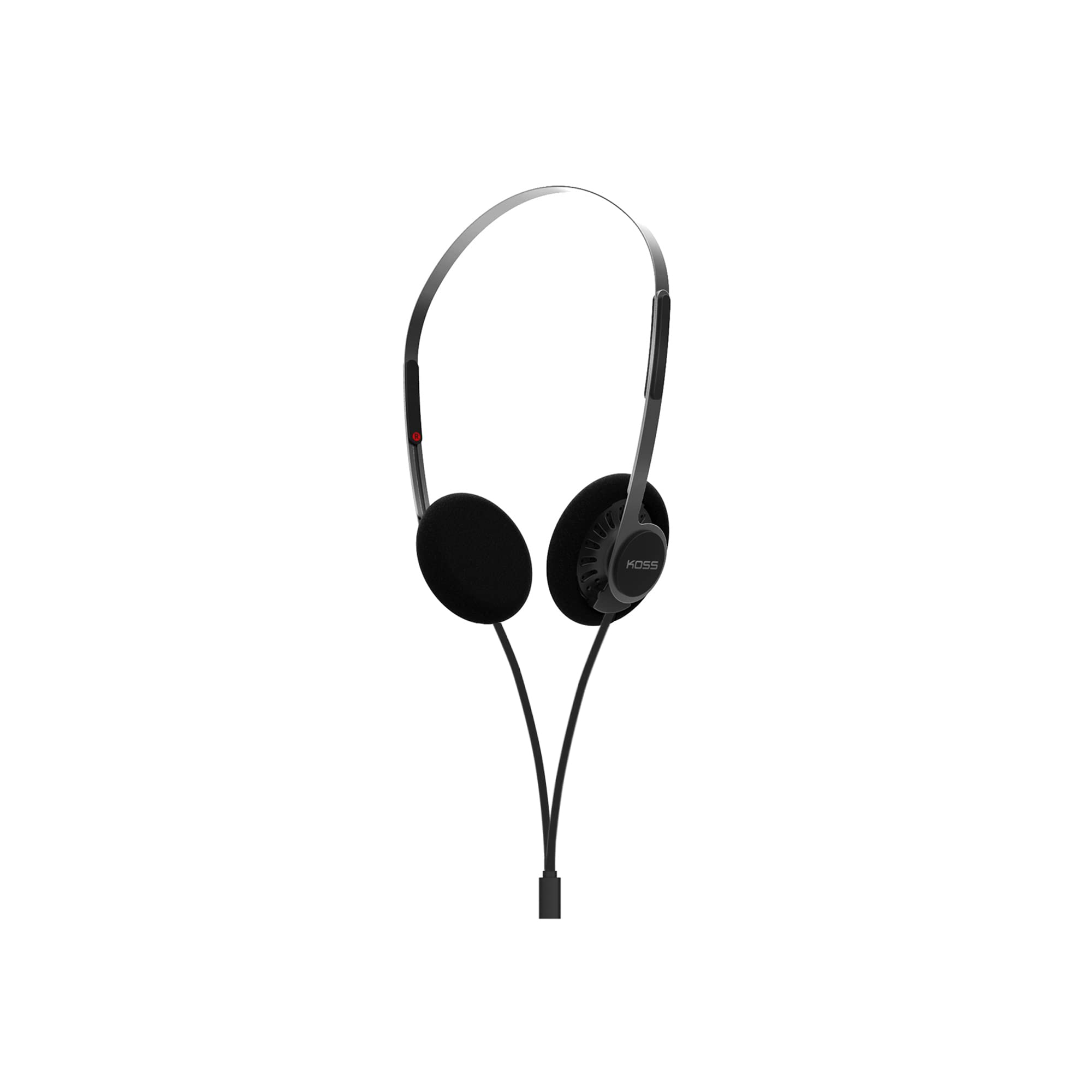 Koss KPH40 Utility On-Ear Headphones with Detachable Cable - Retro Style Lightweight Headset for Music, Gaming & Office Use (Stealth Black)