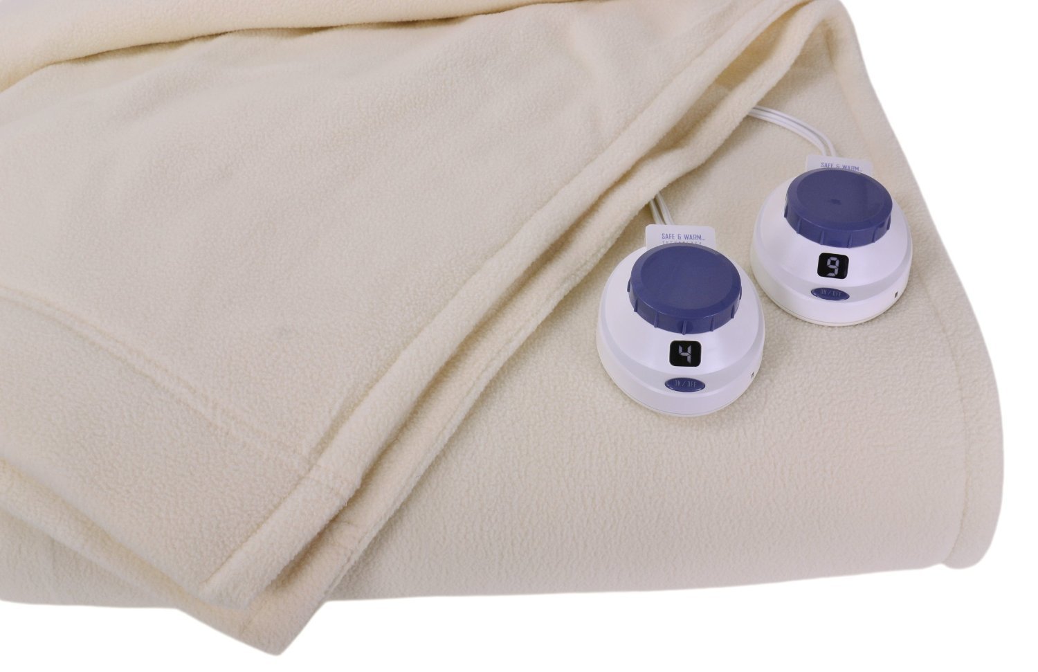 SoftHeat King Size Micro-Fleece Electric Heated Blanket - Ultra Soft & Warm with Patented Low-Voltage Technology (Natural) - Perfect for Winter Nights, Bedroom Comfort & Cozy Home Relaxation