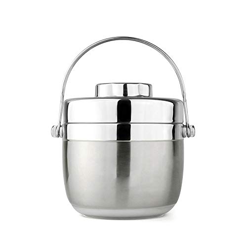 Aduoke 1.5L Stainless Steel Vacuum Insulated Lunch Box - 2 Layer Bento Box with Soup Jar, 12 Hours Heat Retention, Silver | Perfect for Office, School, Picnics & Outdoor Activities