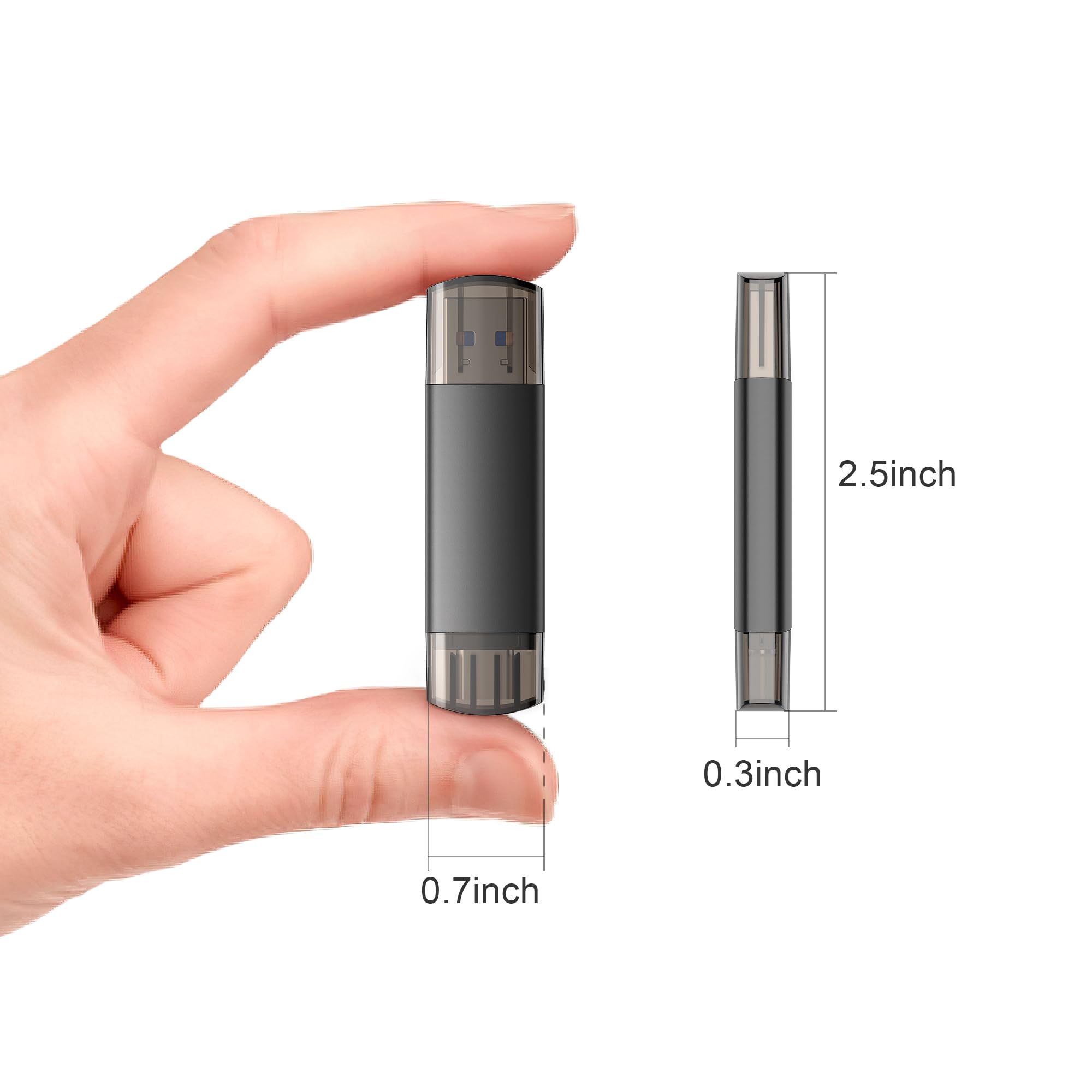 32GB USB Flash Drive Dual USB-A & USB-C 3.0 for Android/PC/Phone Storage
